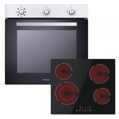 Davoline BXA 608 IX + BVC6005 Φούρνος άνω Πάγκου 72lt με Κεραμικές Εστίες Π59.4εκ. Inox